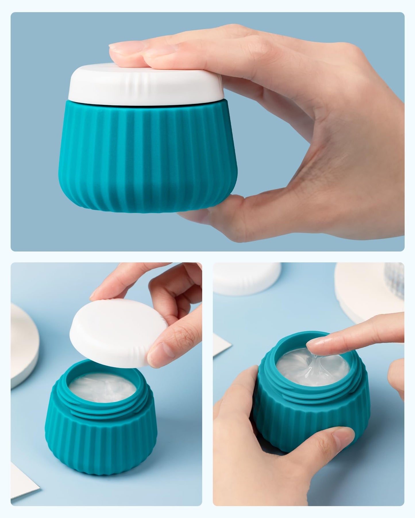 Mrsdry Travel Containers for Toiletries 4 Pack, TSA Approved Travel Size Toiletries, Travel Size Containers, With Clear Bag Leak Proof Silicone Jars Beauty and Personal Care Mrsdry