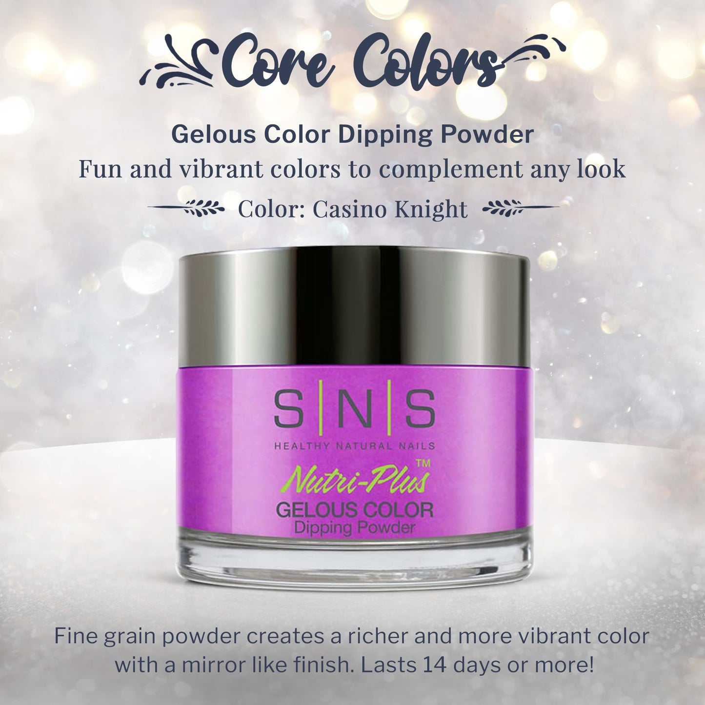 SNS Nail Dip Powder, Gelous Color Dipping Powder - Casino Knight (Pink, Purple/Magenta, Cream) - Long-Lasting Dip Nail Color Lasts 14 Days - Low-Odor Beauty & Personal Care SNS Healthy Natural Nails
