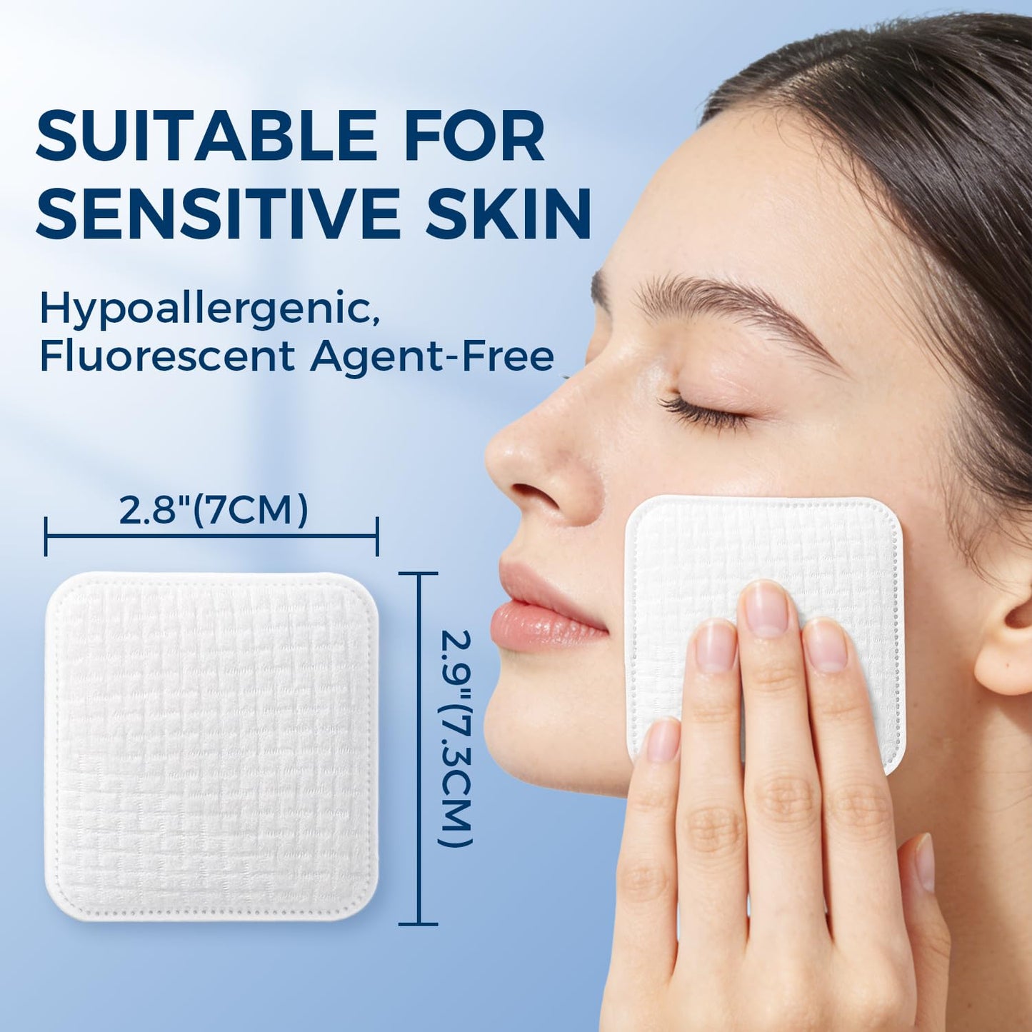 Premium Natural Plant Cotton Pads(100 Count),Soft & Lint-Free Upgraded Edge Stitching Design Cotton Rounds for Face,Unique Three-Layer Structure Beauty and Personal Care PUPUPE