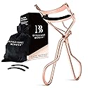 Brilliant Beauty Eyelash Curler with Satin Bag & Refill Pads - Award Winning - No Pinching, Just Dramatically Curled Eyelashes for a Lash Lift