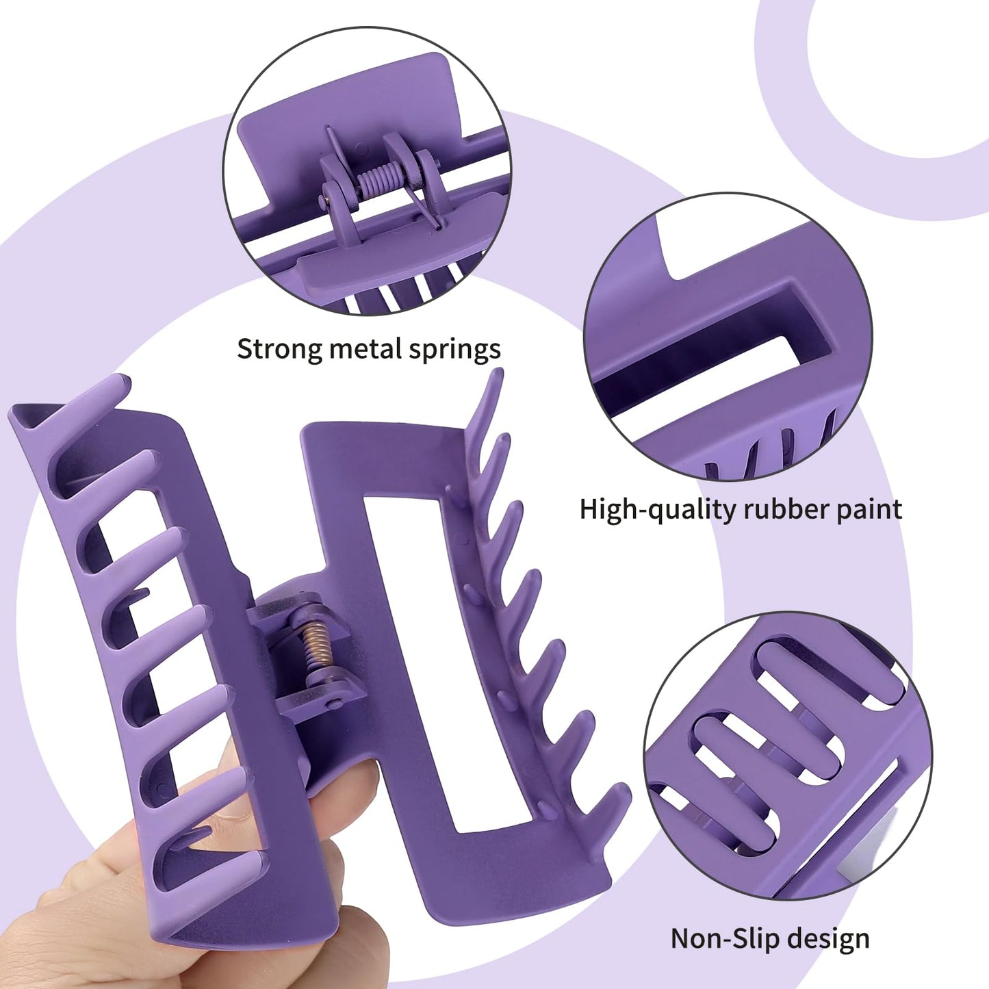 Sisiaipu 4 Inch Big Hair Claw Clips 6 Pcs Large Claw for Thick Hair Square Hair Clips for Women Rectangle Hair Clips Nonslip Acrylic Banana Jaw Clips Beauty and Personal Care Sisiaipu