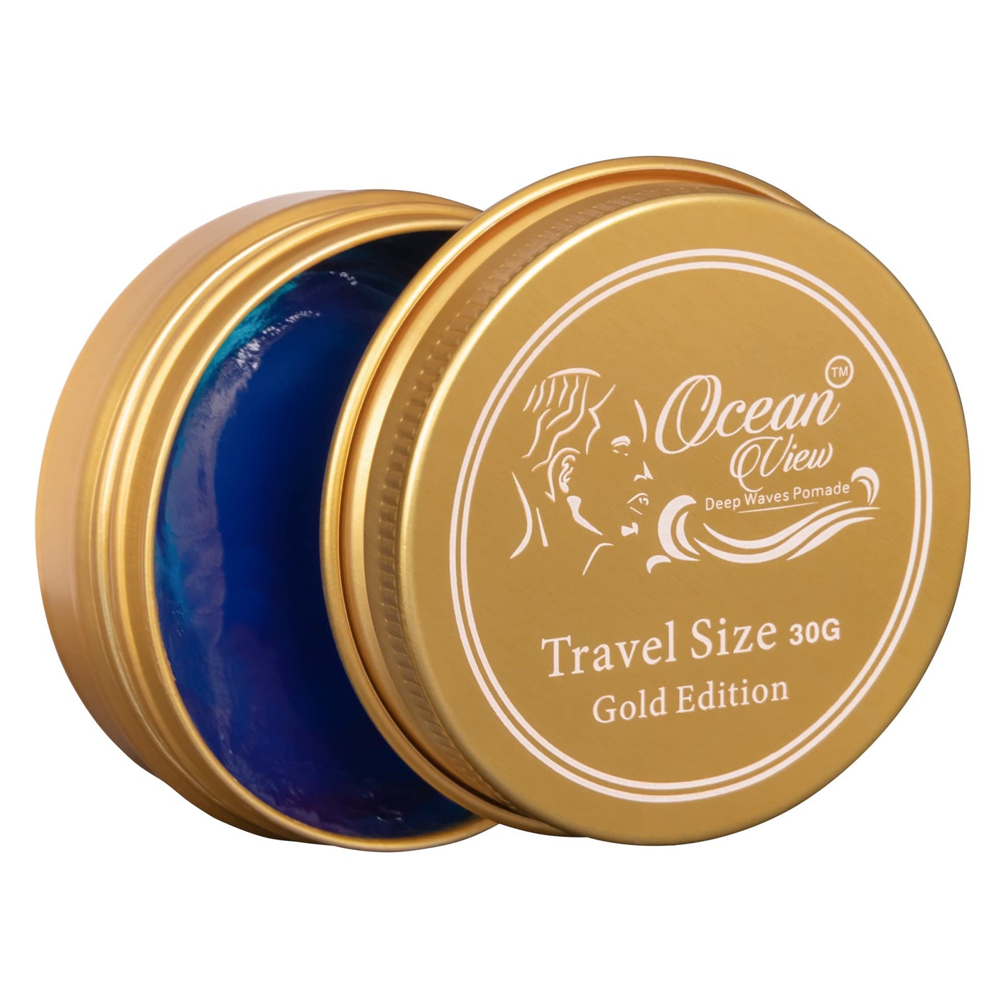 OCEAN VIEW DEEP WAVES POMADE, Gold Edition 360 Wave Grease for Men Moisturizes, Controls and Styles Black Hair - Water Based Wave Builder Pomade
