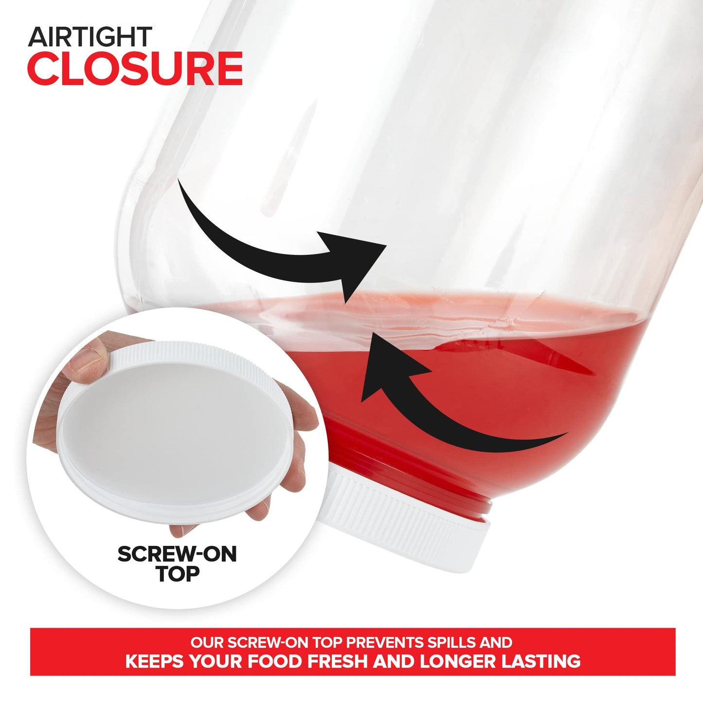 Stock Your Home 1 Gallon Clear Plastic Jars with Lids (2 Pack) 128 oz Wide Mouth Large Jar with Lid, Big Container for Candy, Cookies, Arts & Crafts…