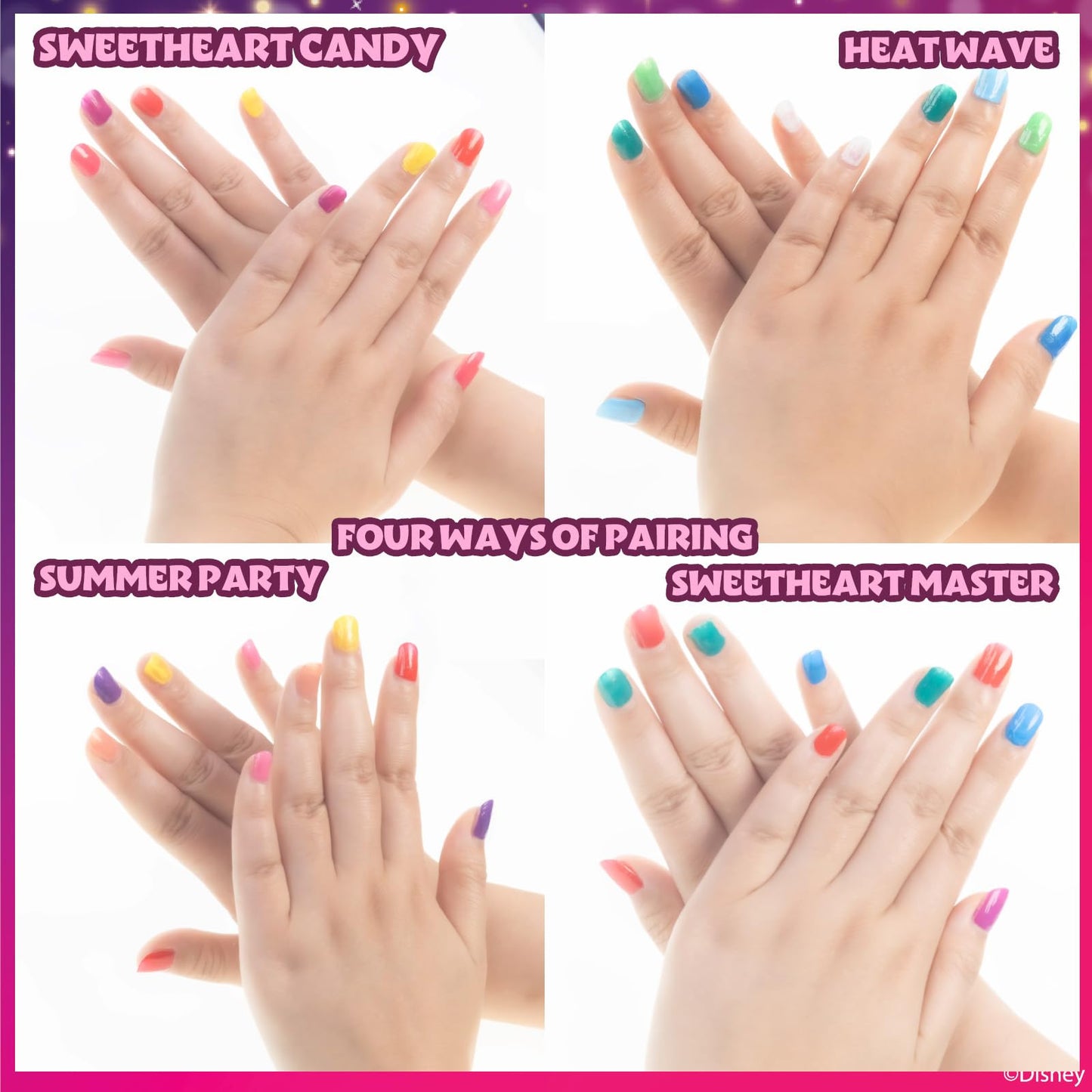 Townley Girl Disney Princess 18 Piece Water-Based Nail Polish Set, Castle Theme, Quick Dry and Peels-Off, Nail Paint Set for Girls, Perfect