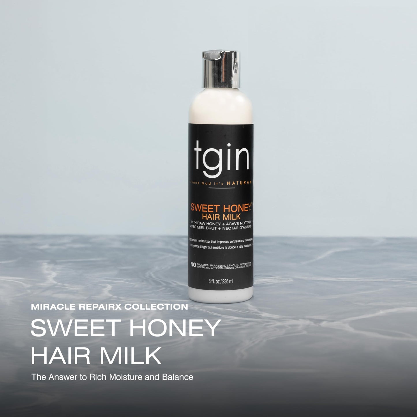 Tgin Sweet Honey Hair Milk - Lightweight Hair Moisturizer for Curly & Wavy Hairs - Curl Moisturizer Hydrates, Defines Curls & Minimizes Breakage - 8