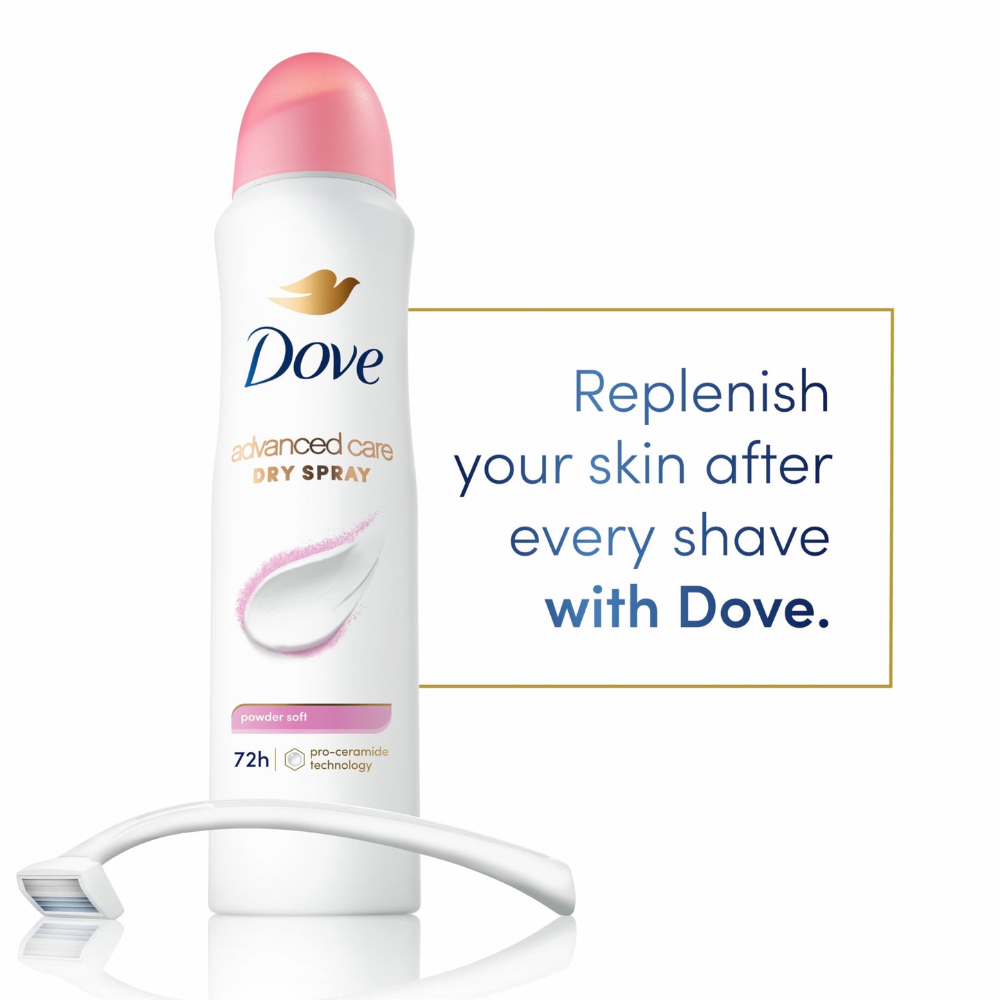 Dove Advanced Care Antiperspirant Deodorant Spray Powder Soft Pack of 12 to help skin barrier repair after shaving 72hour antiperspirant deodorant Beauty and Personal Care Dove