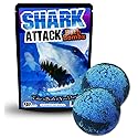 Shark Attack Bath Bombs - Cool Bath Bombs for Kids - Fun Bath Fizzers for Boys - XL Black and Blue Bath Bombs