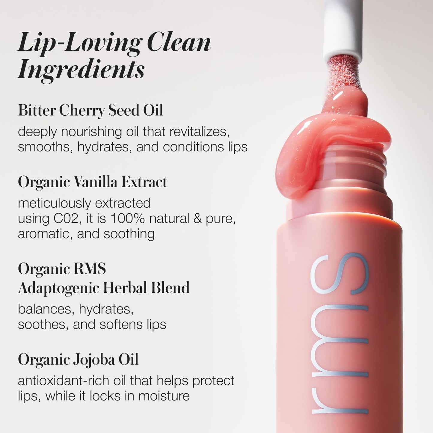 RMS Beauty Legendary Lip Oil - High-Shine Hydrating Lip Gloss Oil - 8-Hour Moisture with Bitter Cherry & Jojoba Oil - 0.17 oz