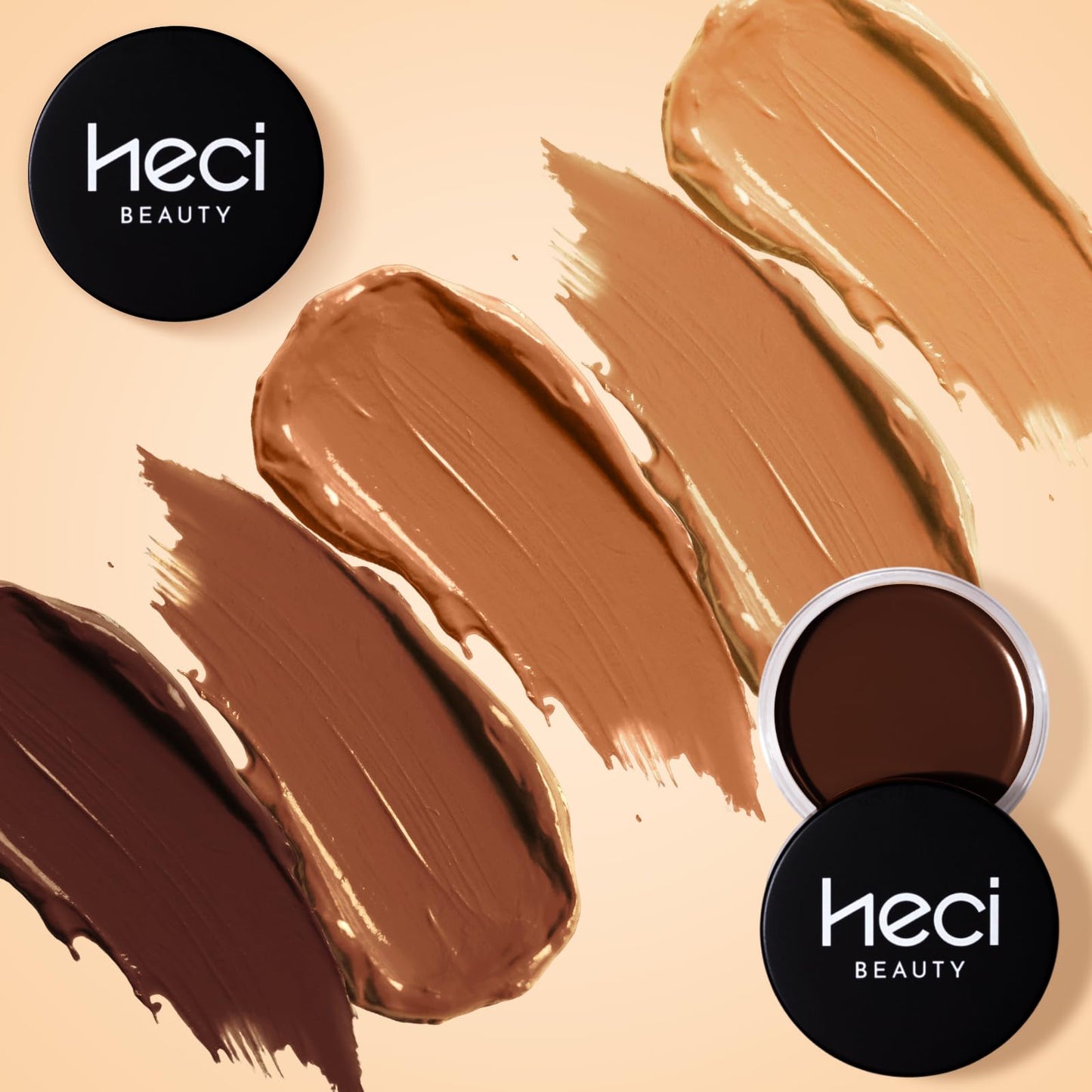 HECI BEAUTY Cream Bronzer with Brush, Creamy & Highly Pigmented Formula, Blendable Cream Contour Makeup with a Natural, Matte Finish - Buildable