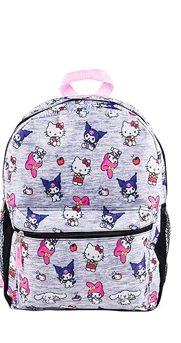 Hello Kitty My Melody, Kuromi, Allover Print Large 16 inches School Backpack