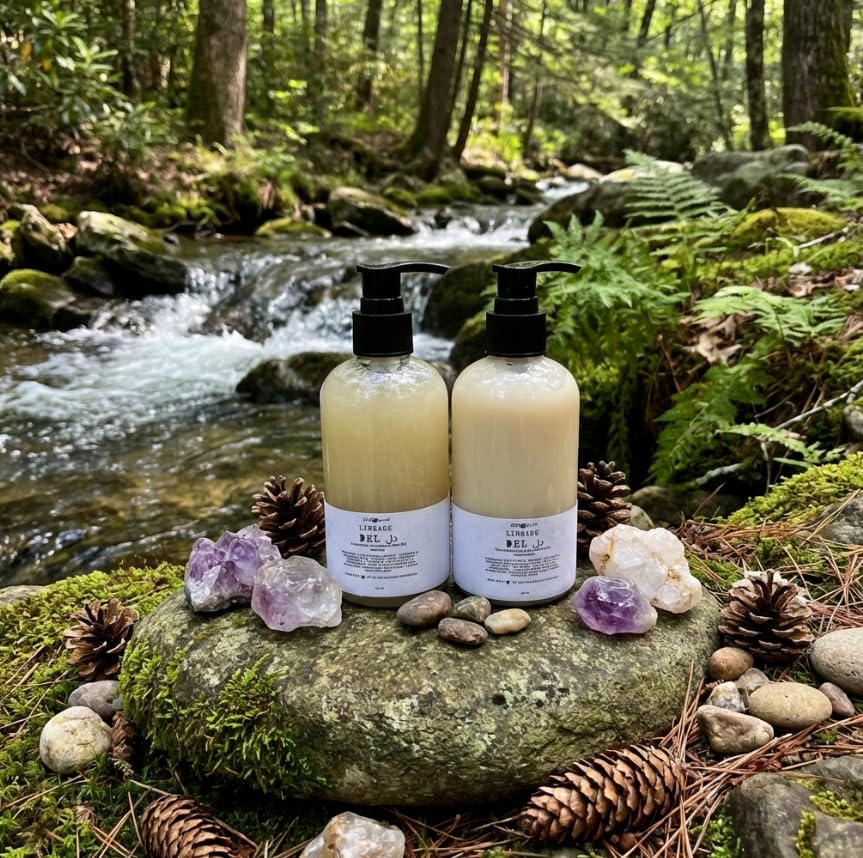 Wild Hermit Wellness Del Ju Plant Based Milk Protein Shampoo and Conditioner with Aloe, Flax Seed, Plum Kernel Extract, Vitamin Rich, Sulfate Free