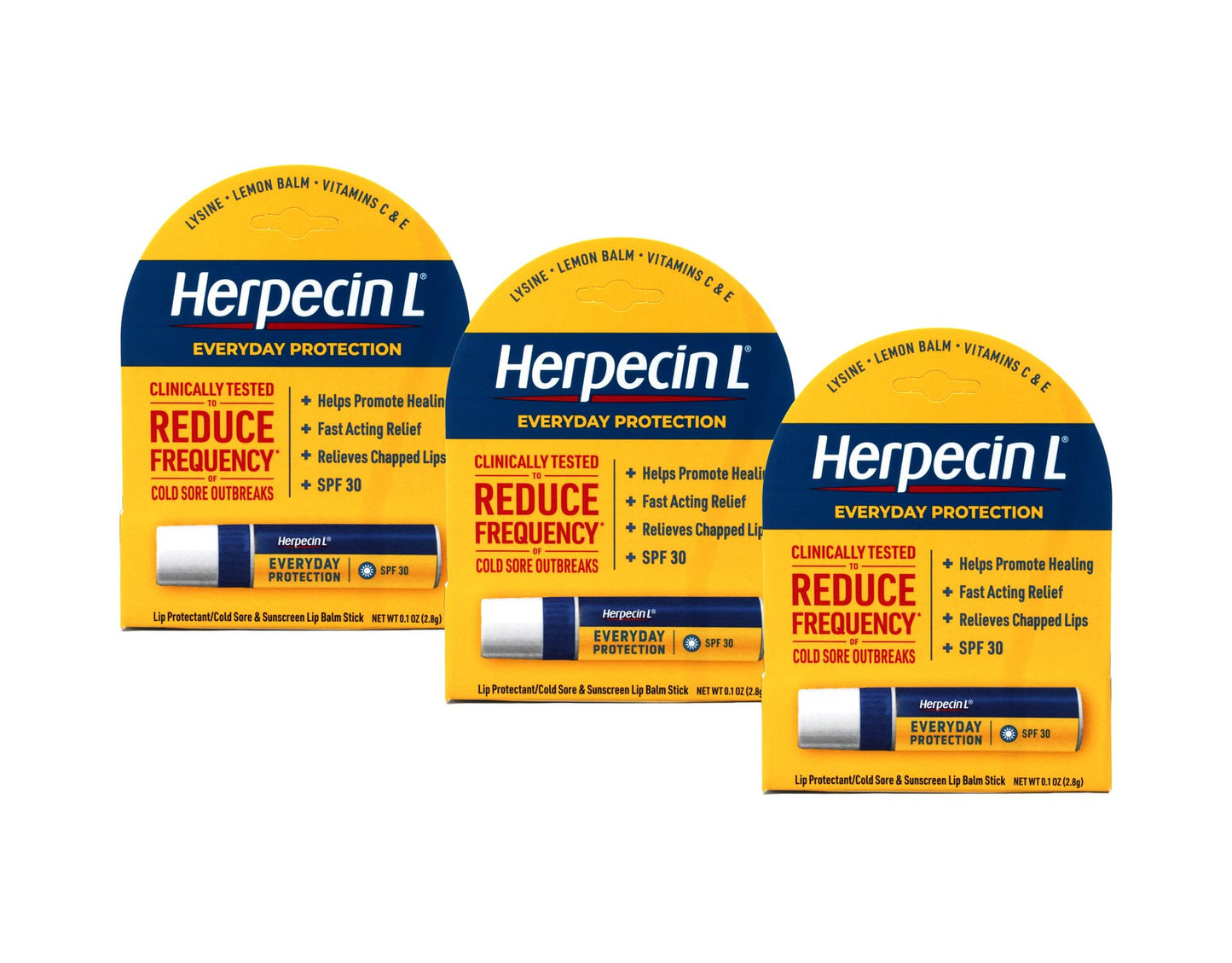 Herpecin L Lip Protectant Spf 30, 0.1 Oz (Pack of 3)