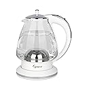 Capresso H2O Glass Kettle, 240.02, White and polished chrome, 48 ounces