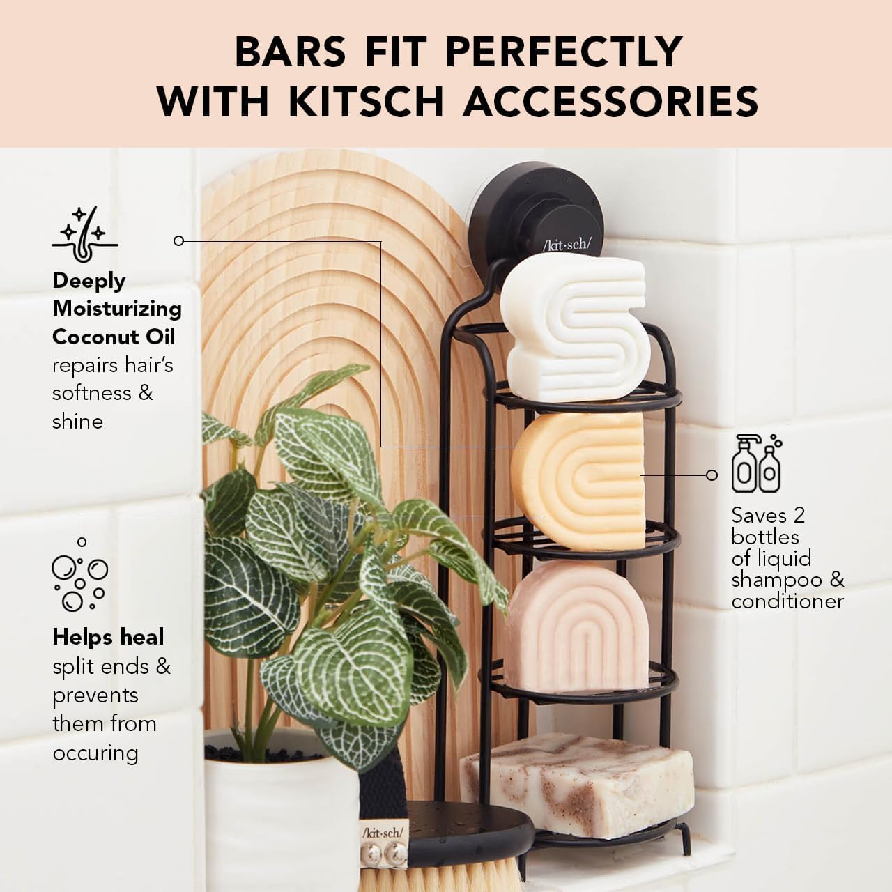 Kitsch Tea Tree Shampoo & Coconut Oil Conditioner Bar - Shampoo and Conditioner Set - Clarifying Bar Soap for Greasy Hair & Deep Moisturizing