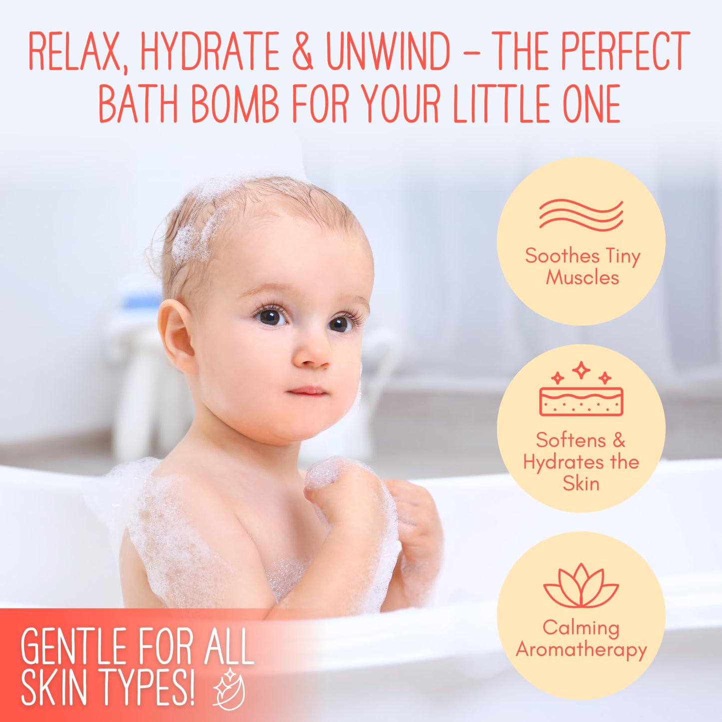 Poppymint Pals Foaming Bath Fizzies (Tropical Coconut) - Phthalate-Free Natural Foaming Premium Bath Bombs with Epsom Salt, Coconut Oil - Hydration…