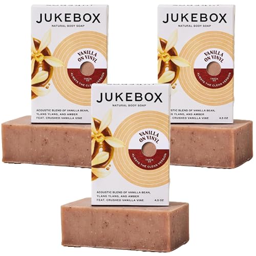 JUKEBOX Soap, Vanilla on Vinyl-Natural Bar Soap for Women,Cold Process,Light Scrub, Bath Soap,No Harmful Ingredients,All Skin Types,Vanilla Bean,Ylang Beauty & Personal Care JUKEBOX
