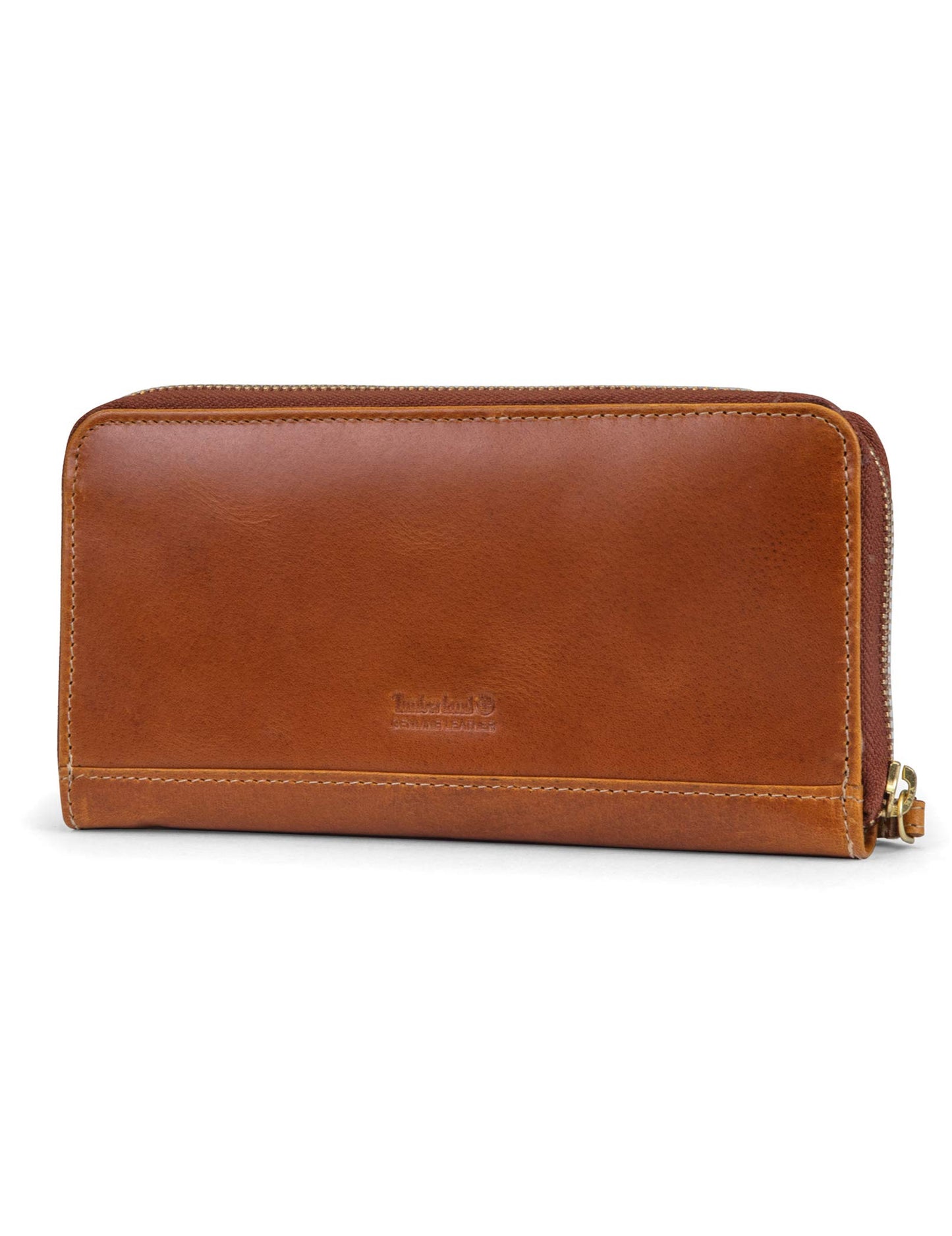 Timberland Women's Leather Rfid Zip Around Wallet Clutch With Wristlet Strap, Cognac (Buff Apache), One Size