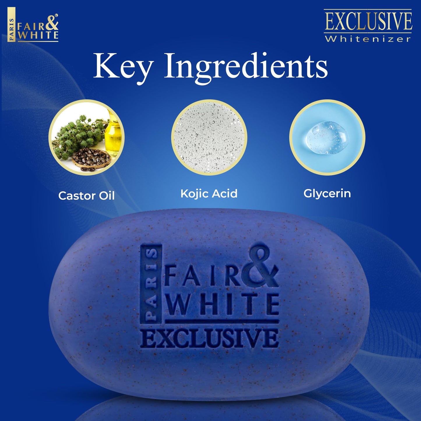 FAIR & WHITE Exclusive Exfoliating Soap, 200g / 7oz - Moisturizing Bar Soap For Face and Body