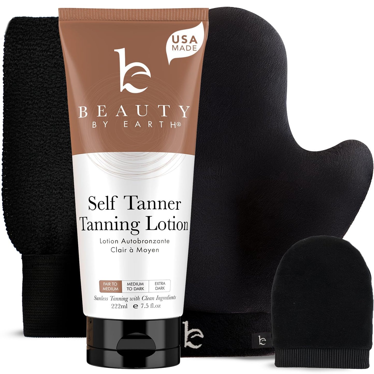 Self Tanner with Tanning Mitt - USA Made Sunless Self Tanning Lotion with Organic Ingredients Beauty and Personal Care Beauty by Earth Default Title