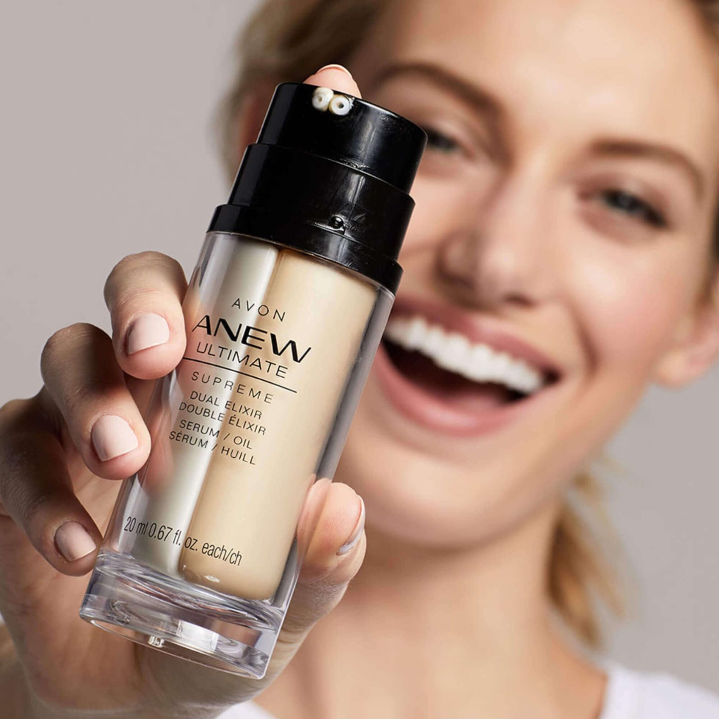 Avon Anew Ultimate Supreme Dual Elixir |Anti-Aging Serum + Oil with AHA, Argan Oil and Camellia Oil