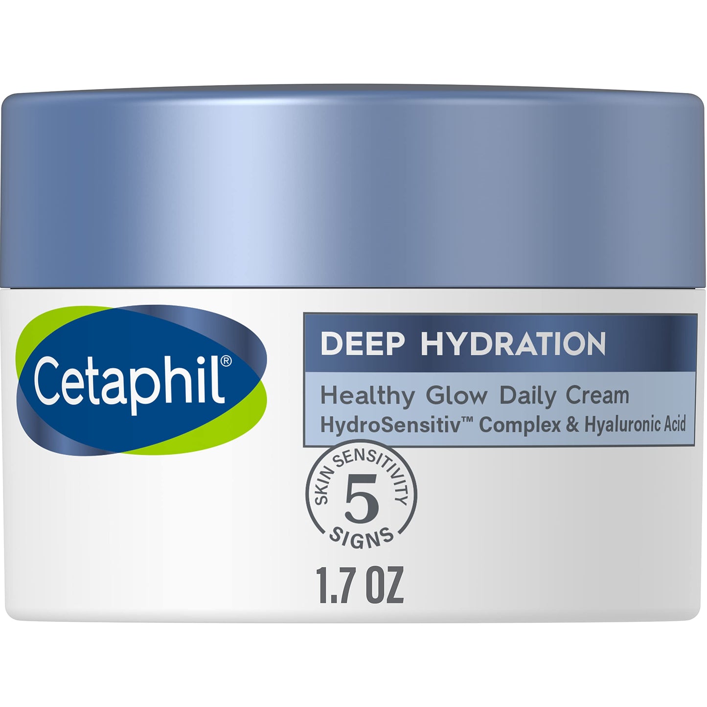 Cetaphil Deep Hydration Fragrance Free Healthy Glow Daily Face Cream, 1.7 oz, 48Hr Dry Skin Face Moisturizer for Sensitive Skin, With Hyaluronic Acid