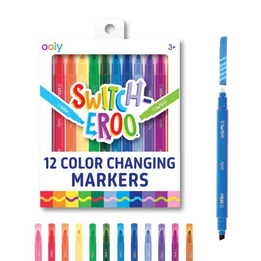 Ooly 12 Pack Switch-eroo Color Changing Markers, Dual Tip Markers for Kids, Double Ended Chisel Tip Marker Set Great for Art Supplies, Drawing…