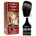 Surya Brasil All Natural HENNA Hair Color CREAM Plant Extracts, Semi-Permanent for Grey Coverage (with Brush) Brazil (BLACK)