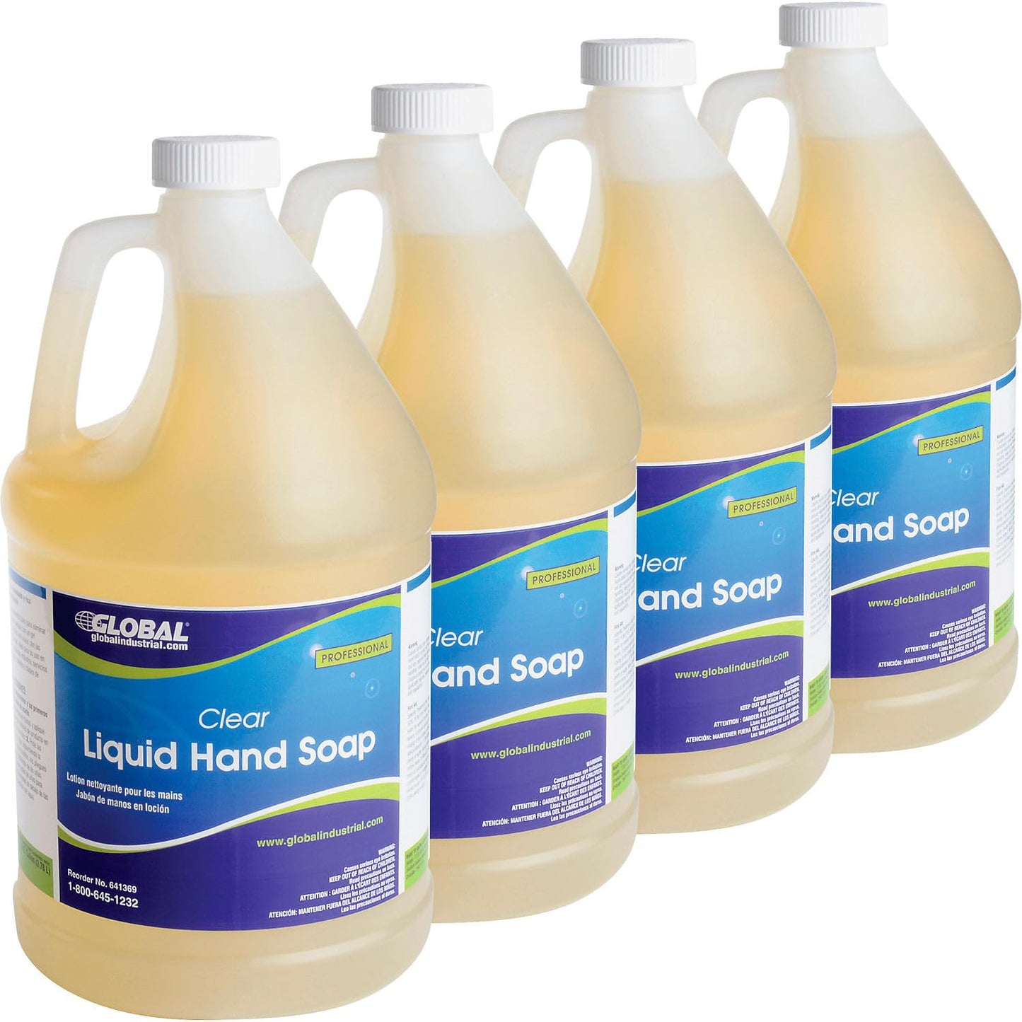 Global Industrial General Purpose Liquid Hand Soap, Floral Scented, Clear, 1 Gallon Bottle, 4/Bottles, Commercial & Industrial Liquid Hand Soap Refill