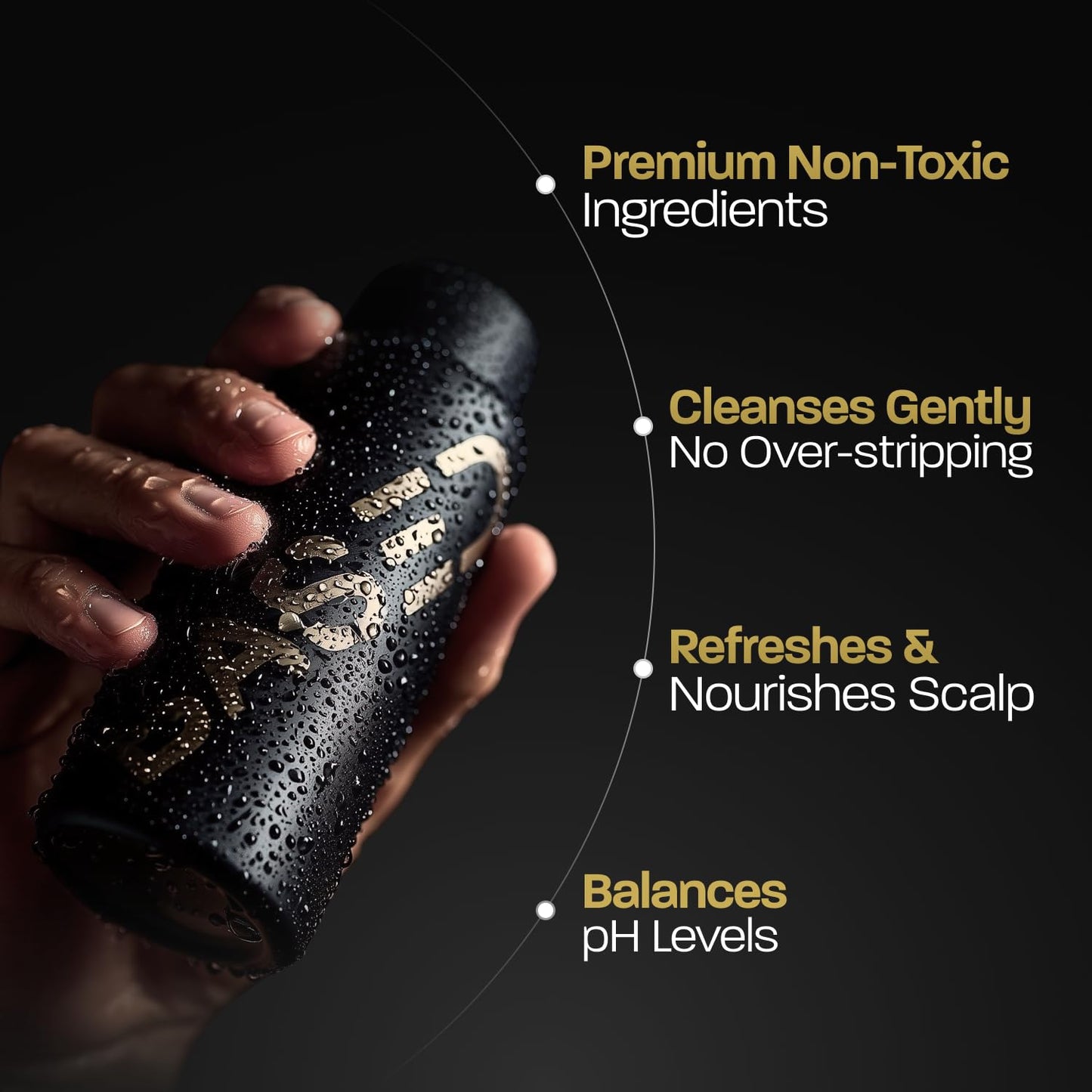 BASED Shampoo, Conditioner & Leave-In Conditioner Deluxe Bundle with Peppermint, Coconut & Avocado Oil, Deluxe Hair Bundle for Men, Two 12 fl oz & One