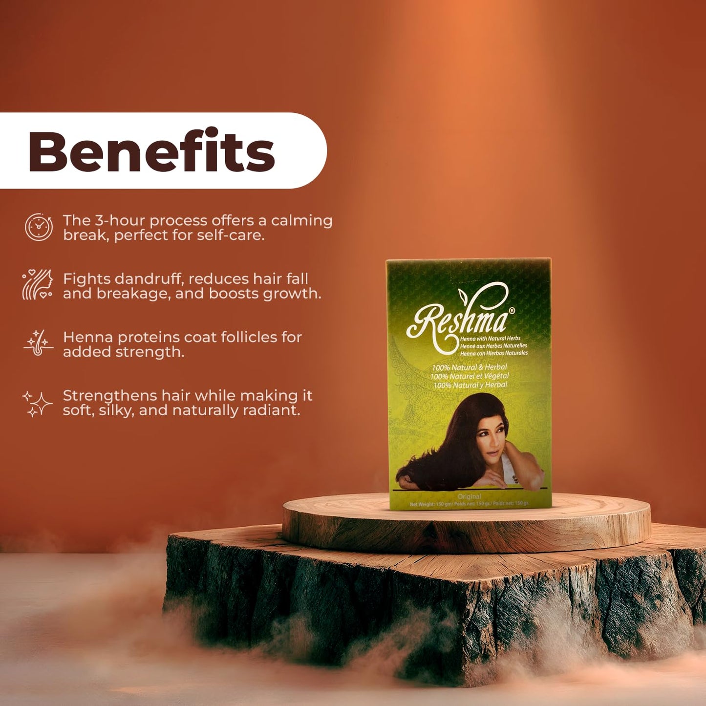Reshma Beauty 100% Pure Henna Powder (Lawsonia Inermis) - Single-Ingredient Natural Hair Color for Gray Blending, Shine & Strength - Ayurvedic Henna
