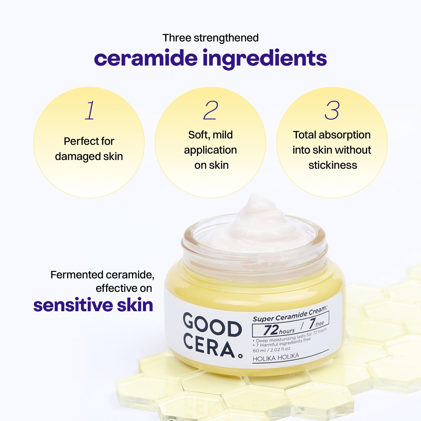 HOLIKA HOLIKA Good Cera Super Ceramide Cream | Soothing Facial Cream & Skin Moisturizer | Ceramide Cream Korean Moisturizer for Face | Deeply
