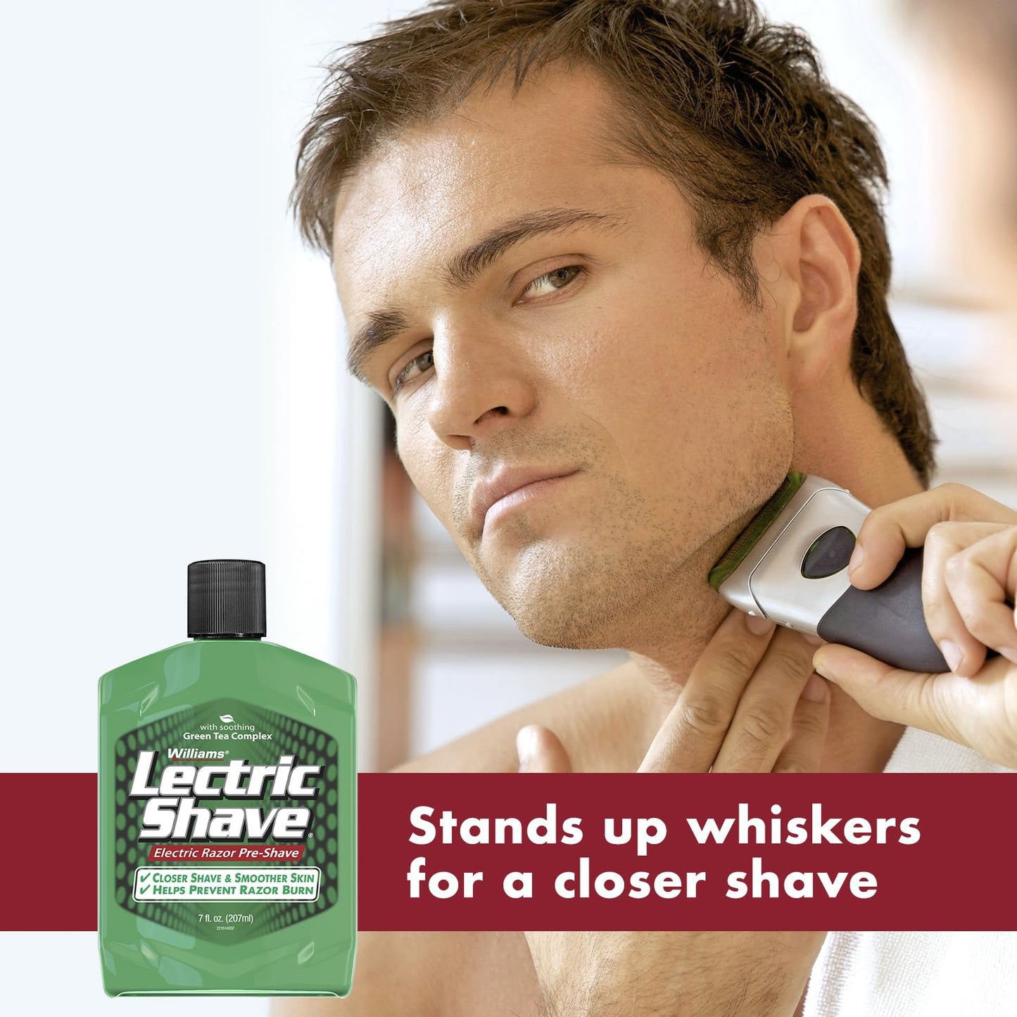 Williams Lectric Shave - Electric Razor Pre-Shave with Soothing Green Tea Complex, 7 fl oz (207 mL)
