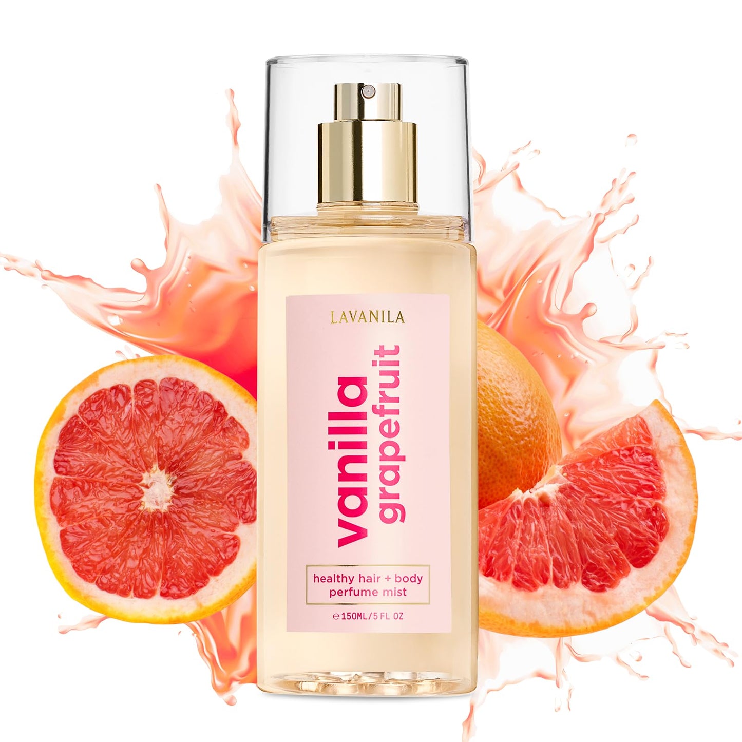 Lavanila Vanilla Grapefruit Healthy Hair + Body Perfume Mist, 5 Fl Oz - Bright & Uplifting Fragrance Spray Formulated with Jojoba Oil, Madagascar