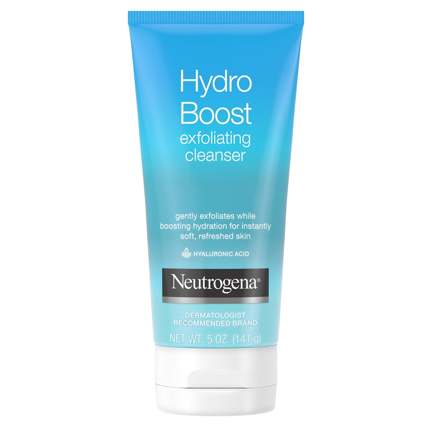 Neutrogena Hydro Boost Gentle Exfoliating Daily Facial Cleanser with Hyaluronic Acid, Clinically Proven to Increase Skin's Hydration Level