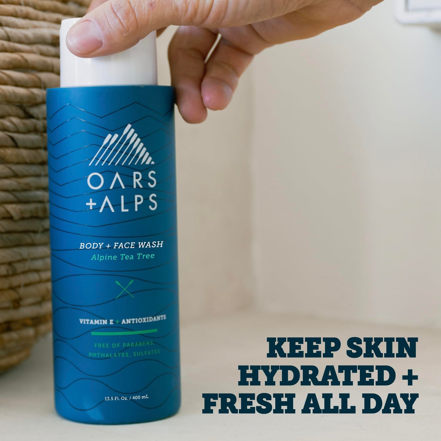 Oars + Alps Body and Face Wash for Men, Mens Body Wash & Face Cleanser with Vitamin E and Antioxidants, Moisturizing, Hydrating, Paraben & Sulfate