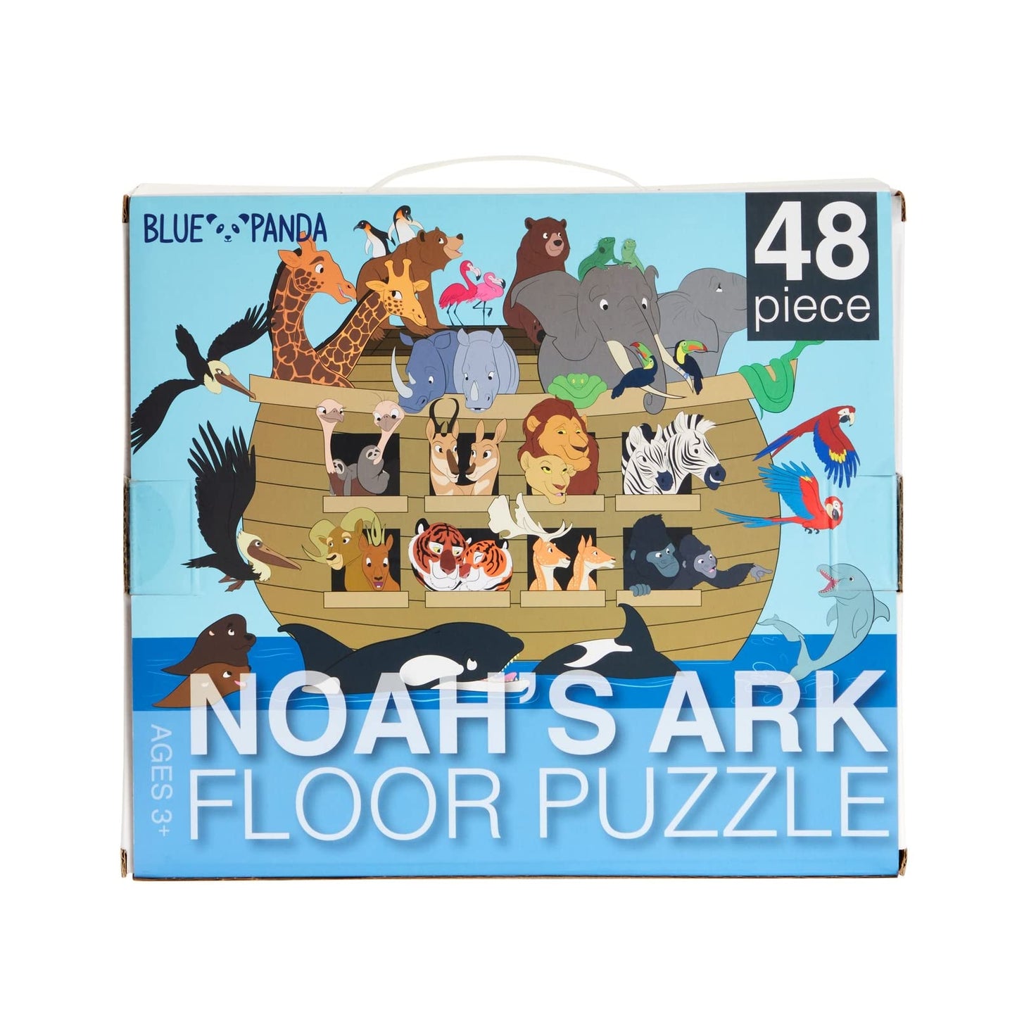 48 Piece Jumbo Floor Puzzle for Kids Ages 3-5 and 4-8, 2x3 Feet Giant Jigsaw Puzzles for Toddler Preschool Learning, Noah's Ark