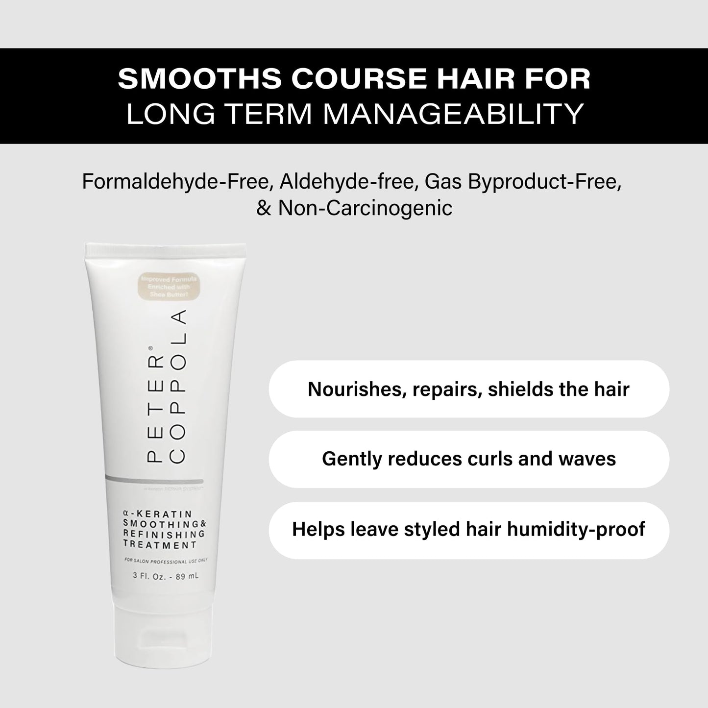 PETER COPPOLA a-Keratin Smoothing And Refinishing Treatment - Semi-Permanent Keratin Hair Treatment Smoothes, Nourishes, And Repairs the Hair