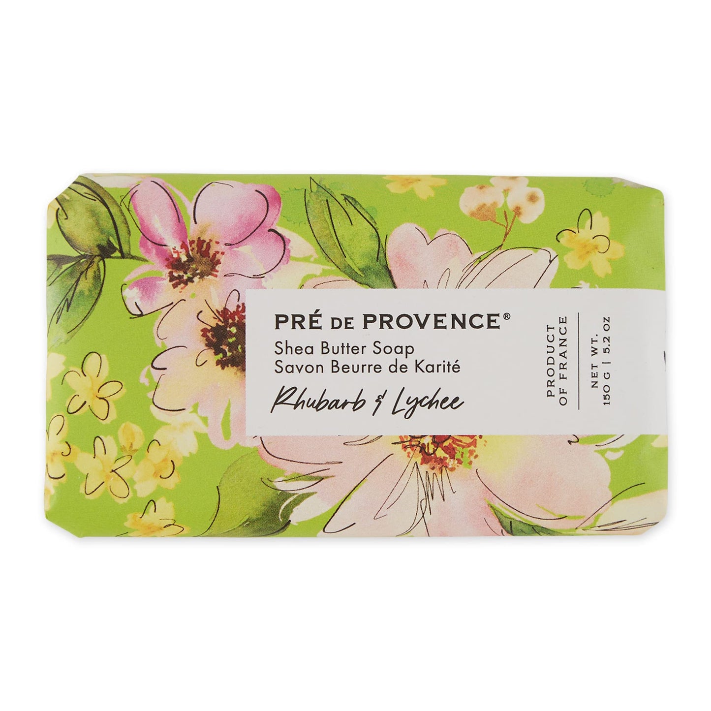 Pre de Provence Wrapped Artisanal Soap Bar, Organic Shea Butter Enriched, Natural French Skincare, Quad Milled for a Rich Smooth Lather, Rhubarb
