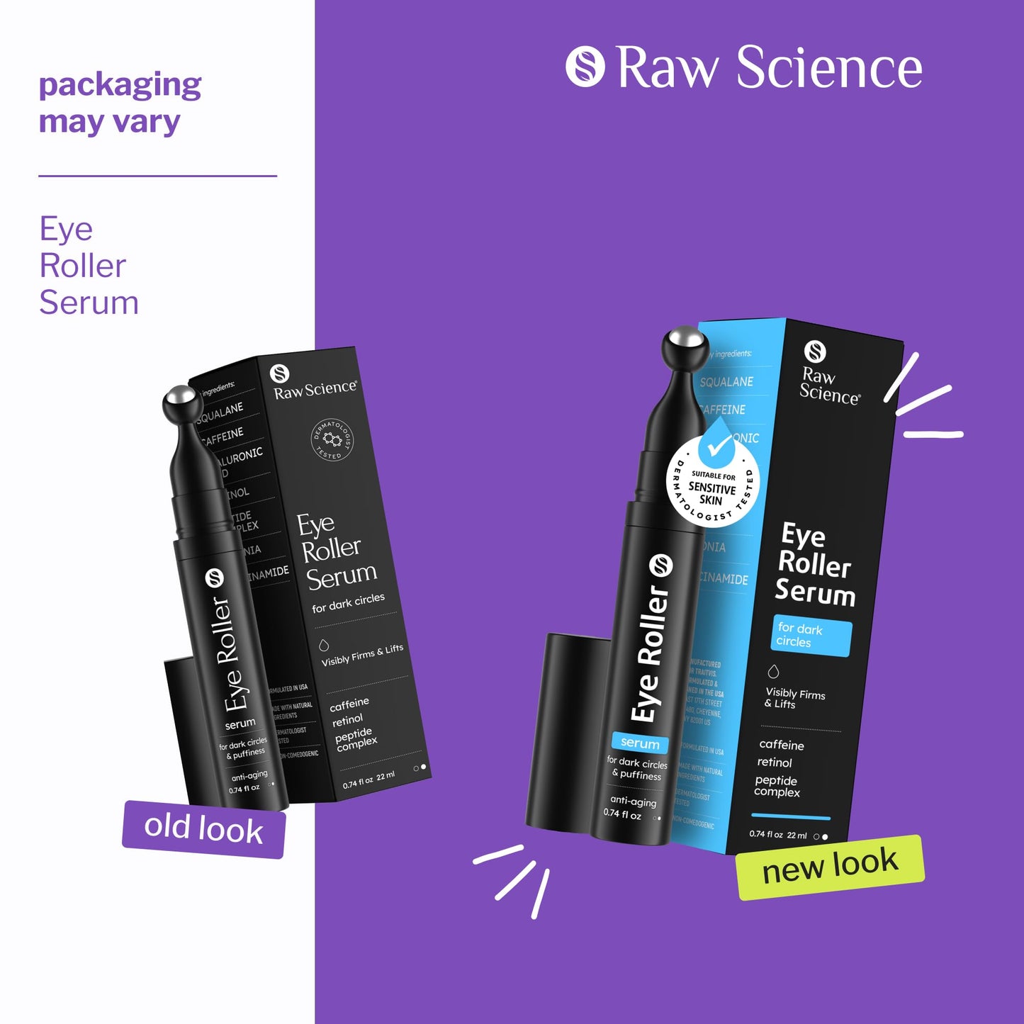 Eye Serum for Puffy Eyes & Dark Circles Under Eye Treatment, Caffeine, Niacinamide, Hyaluronic Acid, Retinol, Instant Moisturizer instead Eye Cream