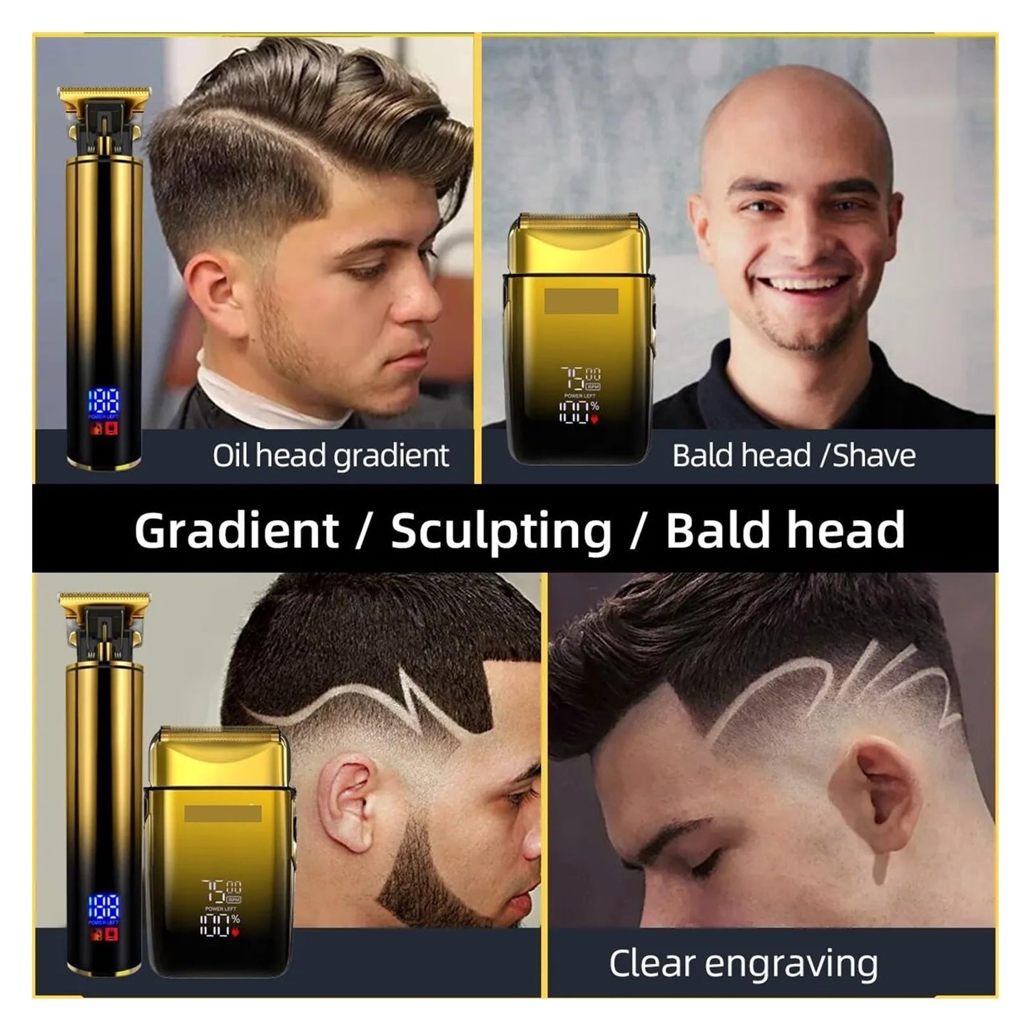 Razors Trimmer 2-in-1 Hair Trimmer & Men's Foil Shaver Electric Razor Barber Haircut Kit Mens Beard Trimmer Beauty and Personal Care ONWEBAYK