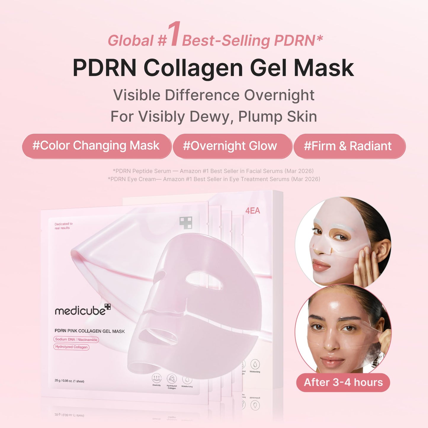 medicube Jelly Gel Mask with Salmon DNA PDRN Pink Collagen | Overnight Face Mask for Glass Glow Skin | Elasticity, Hydrating, Firming and Moisturizing Beauty and Personal Care medicube