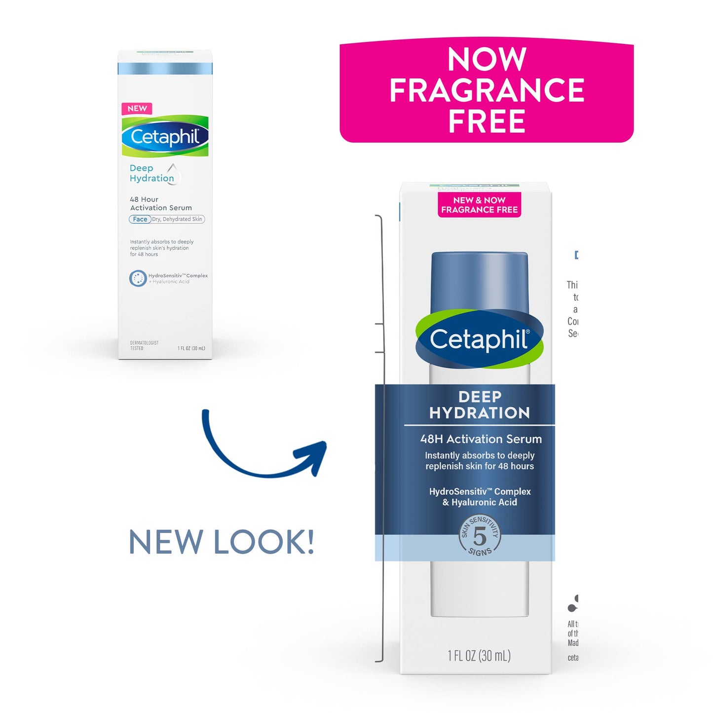 Cetaphil Deep Hydration 48Hr Activation Serum, 1 fl oz, 48 Hr Face Moisturizer for Dry, Sensitive Skin, With Hyaluronic Acid, Vitamin E & B