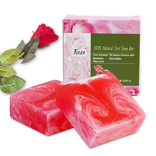 2 PCS Yoni Soap Bars for Women, 100% Handmade Natural PH Balanced & V Cleansing Soap for Women, All Natural Odor Remover with Bubble Foam Net, Yoni