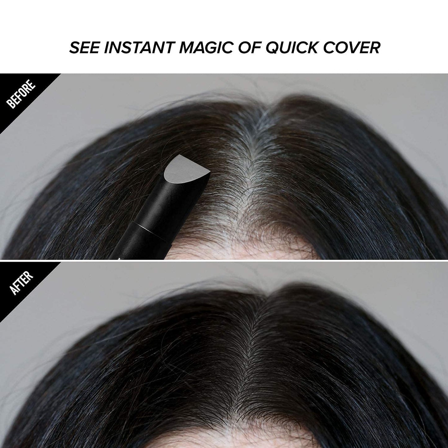 Kiss Quick Cover Gray Hair Touch up Wet Stick Type (2 Pack - Black)