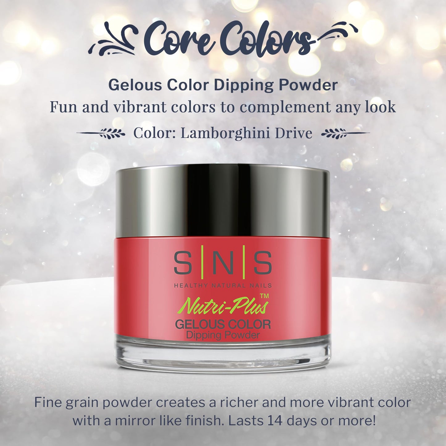 SNS Nail Dip Powder, Gelous Color Dipping Powder - Lamborghini Drive (Red) - Long-Lasting Dip Nail Color Lasts 14 Days - Low-Odor & No UV Lamp Beauty & Personal Care SNS Healthy Natural Nails