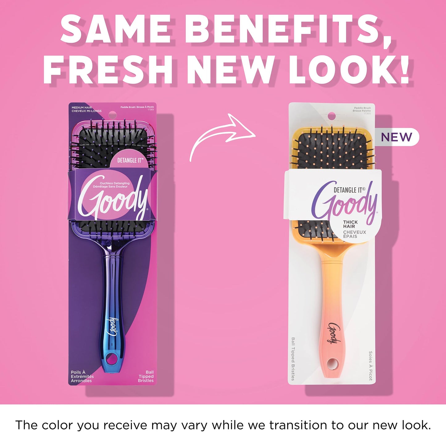 Goody Dream It Paddle Detangle Brush – Flexible Bristles for Tangles, Knots & Frizz Control | Detangling & Styling Brush for Thick Hair, Ombre