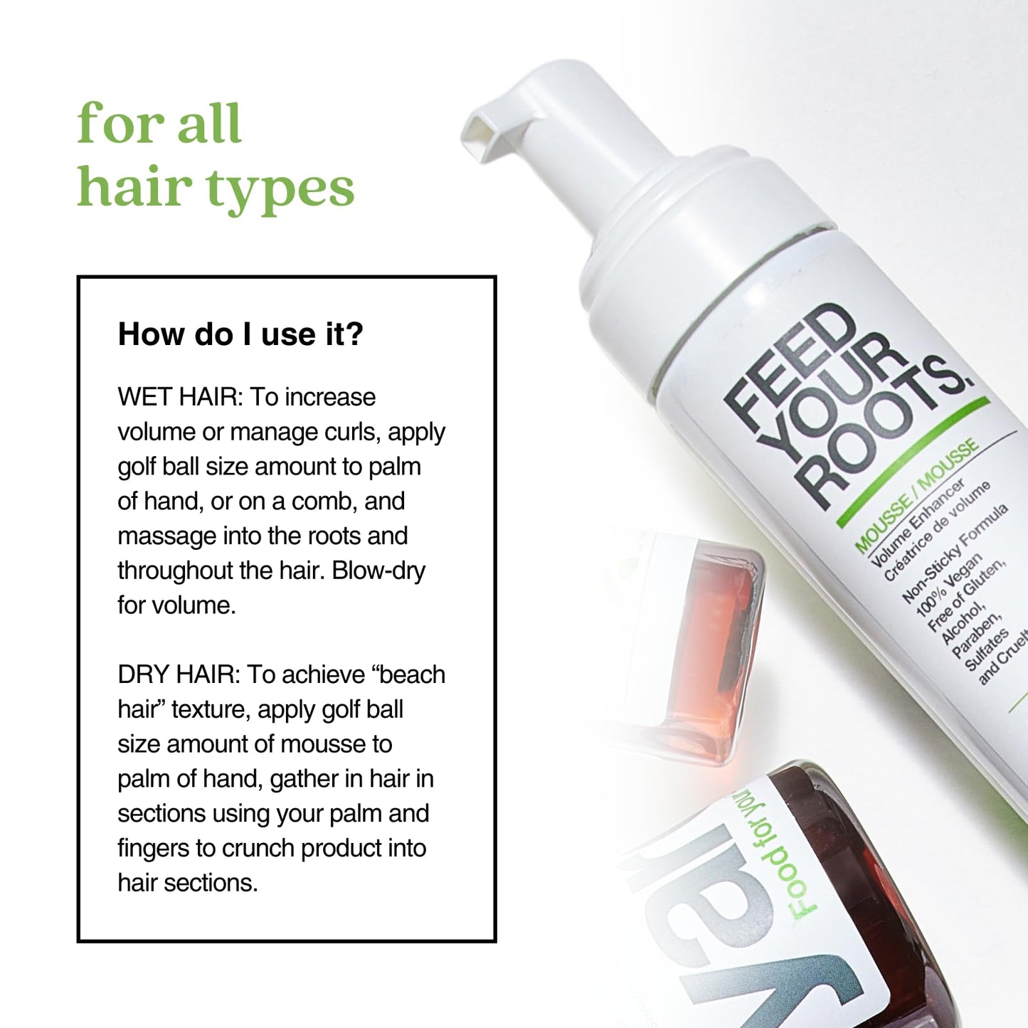 Yarok - Feed Your Roots Mousse - Volumize, Texturize & Transform - Volume Enhancer - Transform Curls - Non-Sticky & Non-Crunchy Formula - 100% Vegan