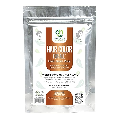 Red Henna Hair Color For All Kit | 100% All Natural Hair Dye & Beard Dye Powder (Ginger Natural Red) Organic, Herbal & Vegan Chemical & Cruelty Free