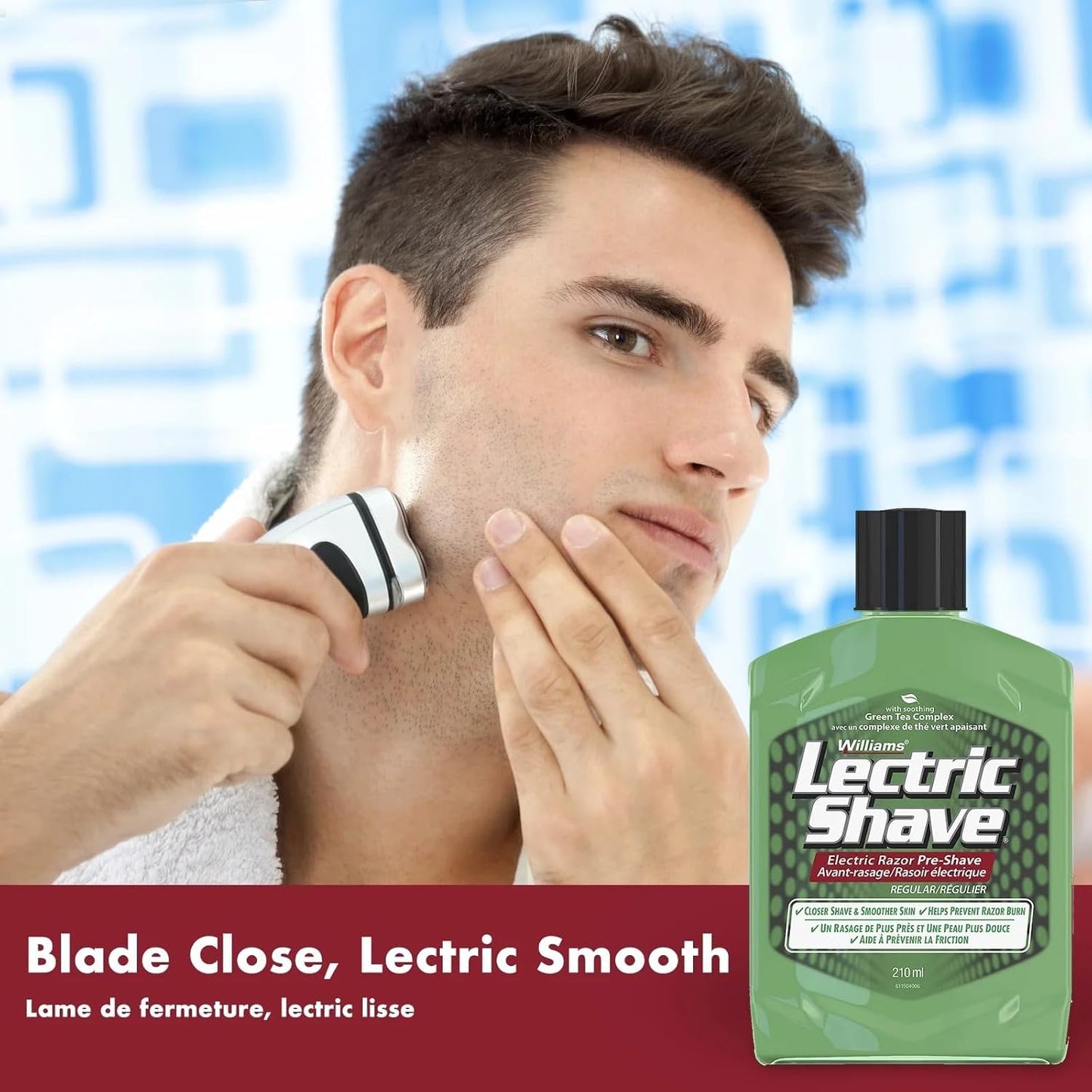 Williams Lectric Shave - Electric Razor Pre-Shave with Soothing Green Tea Complex, 7 fl oz (207 mL)