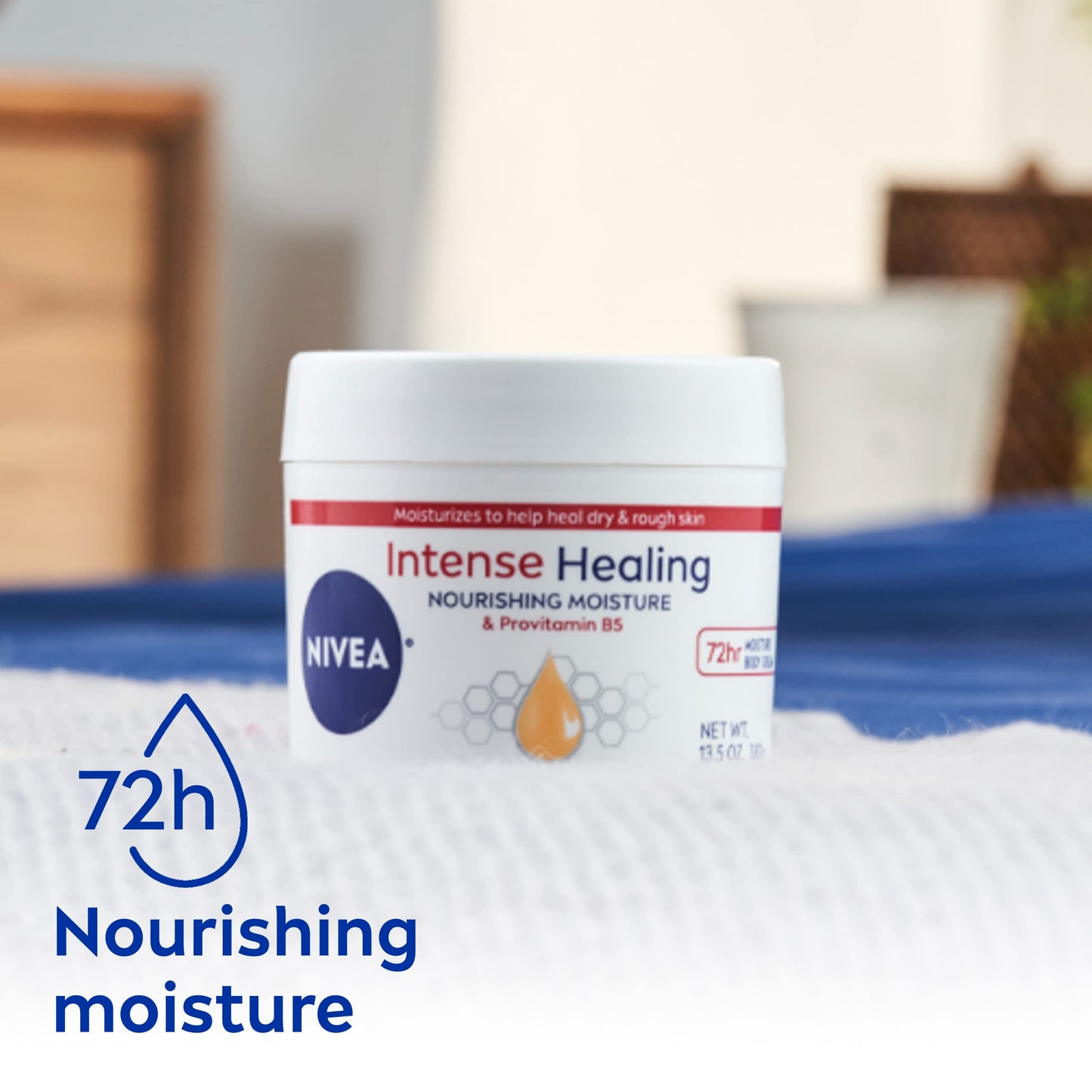 Nivea Intense Healing Body Cream for Dry Skin with Glycerin, Provitamin B5 & Niacinamide, 72-Hour Moisture, Non-Greasy, 13.5 oz Jar (Pack of 2) Beauty and Personal Care NIVEA